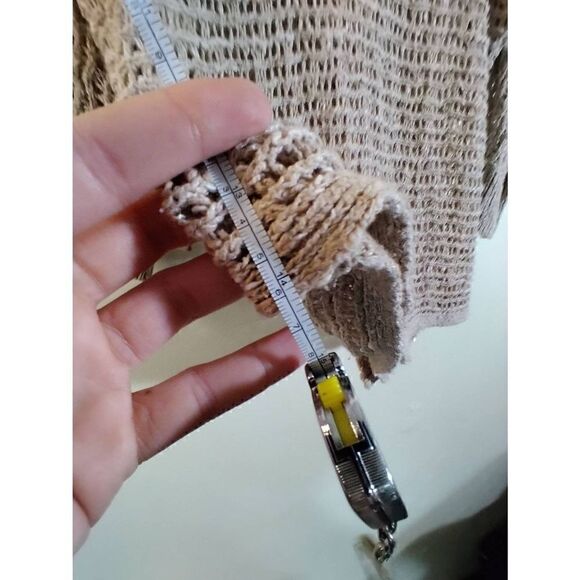 Lucky Brand Women's Knit Sweater XS w Button Down Back Tan - Picture 5 of 6